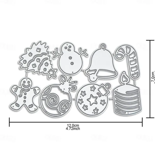 8pcs Christmas Frame Card Cutting Dies Stencils For DIY Scrapbooking Decorative Embossing Handcraft Die Cutting Template