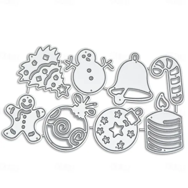 8pcs Christmas Frame Card Cutting Dies Stencils For DIY Scrapbooking Decorative Embossing Handcraft Die Cutting Template
