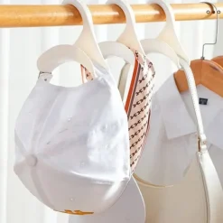 5PCS Closet Multifunctional Hangers Handbag Organizer Hook Closet Rod Hanging Storage Rack Hat Scarf Shawl Tie Storage Rack