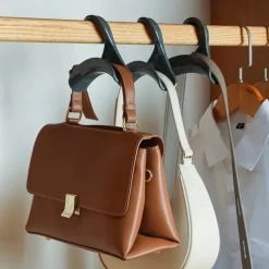 5PCS Closet Multifunctional Hangers Handbag Organizer Hook Closet Rod Hanging Storage Rack Hat Scarf Shawl Tie Storage Rack