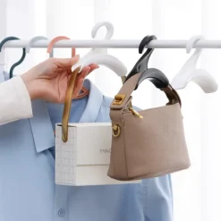 5PCS Closet Multifunctional Hangers Handbag Organizer Hook Closet Rod Hanging Storage Rack Hat Scarf Shawl Tie Storage Rack