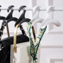 5PCS Closet Multifunctional Hangers Handbag Organizer Hook Closet Rod Hanging Storage Rack Hat Scarf Shawl Tie Storage Rack
