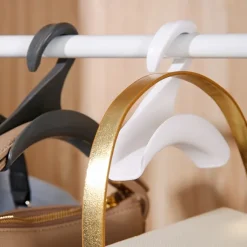 5PCS Closet Multifunctional Hangers Handbag Organizer Hook Closet Rod Hanging Storage Rack Hat Scarf Shawl Tie Storage Rack