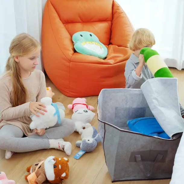 6pcs Clothes Comforter Storage Bags 90L Large Capacity Clothing Organizers with Reinforced Handles Thick Breathable Fabric Foldable Underbed Containers for Bedding Comforter Blank