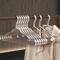 5pcs Clothes Hanger Aluminium Coat Hanger Anti-slip Drying Rack Wardrobe Space Saver Clothing Storage Rack Clothes Horse