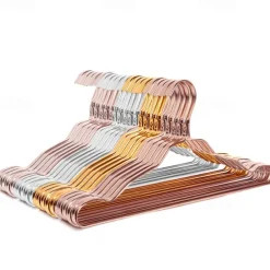 5pcs Clothes Hanger Aluminium Coat Hanger Anti-slip Drying Rack Wardrobe Space Saver Clothing Storage Rack Clothes Horse