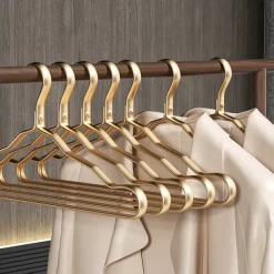 5pcs Clothes Hanger Aluminium Coat Hanger Anti-slip Drying Rack Wardrobe Space Saver Clothing Storage Rack Clothes Horse