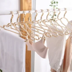 5pcs Clothes Hanger Aluminium Coat Hanger Anti-slip Drying Rack Wardrobe Space Saver Clothing Storage Rack Clothes Horse