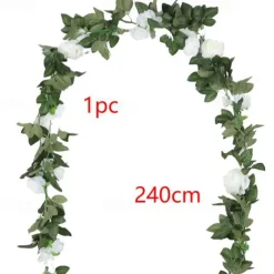 1/3/5Pcs 240Cm/94“ Artificial Flower Fabric Modern Contemporary Vine Wall Flower Vine Wedding Party Decoration,Fake Flowers For Wedding Arch Garden Wall Home Party Hotel Office Arrangement Decoration