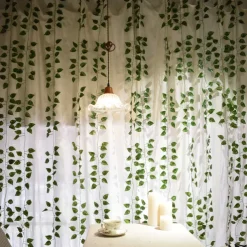 12Pcs 220Cm/87“ Artificial Plants Vine Wall Decor Wedding Party Decorative Artificial Leaves Greenery Artificial Hanging Plants For Wedding Wall Decor, Party Room Decor