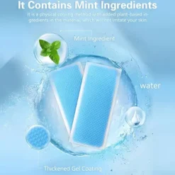 20pcs Cooling Patch, 8 Hours Fever Cooling Gel Pads, Hot Flash Blue Forehead Cold Cooling Sticker Sheets