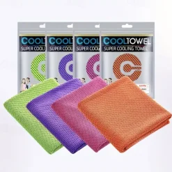 4pcs Cooling Towels (35.4 * 11.8 Inches), Soft Breathable Sports Towel For Outdoor, Gym, Yoga, Exercise, Camping, Fitness, Running