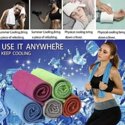 4pcs Cooling Towels (35.4 * 11.8 Inches), Soft Breathable Sports Towel For Outdoor, Gym, Yoga, Exercise, Camping, Fitness, Running
