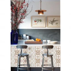 24/48pcs Creative Kitchen Bathroom Living Room Self-adhesive Wall Stickers Waterproof Retro Mosaic Tile Stickers