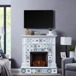 24pcs Creative Kitchen Bathroom Living Room Self-adhesive Wall Stickers Waterproof Fashion Blue Tile Stickers