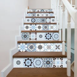 24pcs Creative Kitchen Bathroom Living Room Self-adhesive Wall Stickers Waterproof Fashion Blue Tile Stickers