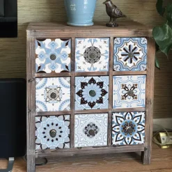 24pcs Creative Kitchen Bathroom Living Room Self-adhesive Wall Stickers Waterproof Fashion Blue Tile Stickers