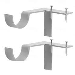 2/4PcS Curtain Pole Bracket No Drill Curtain Rod Holder Wooden Window Frame