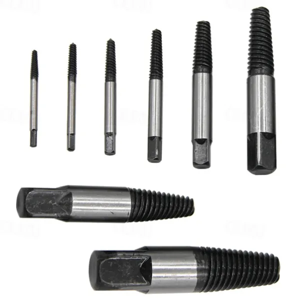 5/6/8Pcs Damaged and Stripped Screw Extractor Set, Broken Bolt Extractor and Broken Water Pipe Remover Set, Left Hand Spiral Removal Tool Kit with Storage Case