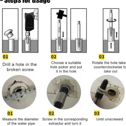 5/6/8Pcs Damaged and Stripped Screw Extractor Set, Broken Bolt Extractor and Broken Water Pipe Remover Set, Left Hand Spiral Removal Tool Kit with Storage Case