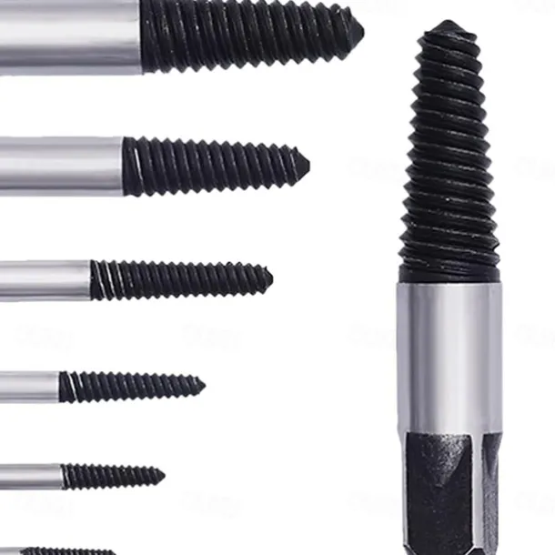 5/6/8Pcs Damaged and Stripped Screw Extractor Set, Broken Bolt Extractor and Broken Water Pipe Remover Set, Left Hand Spiral Removal Tool Kit with Storage Case