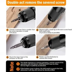 6pcs Damaged Screw Extractor Set Double Head Screw Remover Tools for Easy Out Bolt Extractor & Broken Head Screw Removers - High Speed Steel