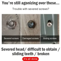 6pcs Damaged Screw Extractor Set Double Head Screw Remover Tools for Easy Out Bolt Extractor & Broken Head Screw Removers - High Speed Steel