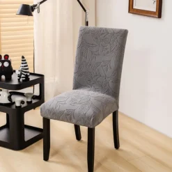 4/6Pcs Dining Chair Cover Slipcovers Plants Jacquard Slipcovers