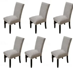 4/6Pcs Dining Chair Cover Slipcovers Plants Jacquard Slipcovers