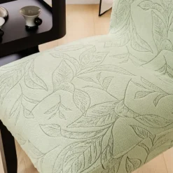 4/6Pcs Dining Chair Cover Slipcovers Plants Jacquard Slipcovers