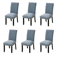 4/6Pcs Dining Chair Cover Slipcovers Plants Jacquard Slipcovers