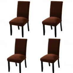 4/6Pcs Dining Chair Cover Slipcovers Plants Jacquard Slipcovers
