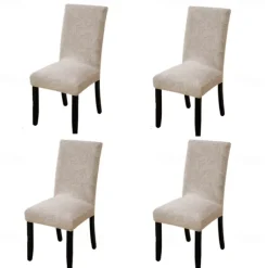 4/6Pcs Dining Chair Cover Slipcovers Plants Jacquard Slipcovers