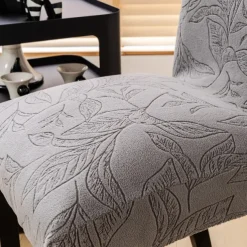 4/6Pcs Dining Chair Cover Slipcovers Plants Jacquard Slipcovers