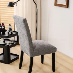 4/6Pcs Dining Chair Cover Slipcovers Plants Jacquard Slipcovers
