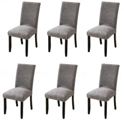 4/6Pcs Dining Chair Cover Slipcovers Plants Jacquard Slipcovers
