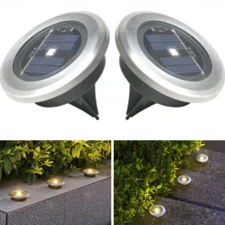 4/8pcs Disk Light Outdoor LED Garden Solar Underground Light Deck Light Spotlight Buried Solar Led Lamp Garden Decoration