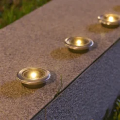 4/8pcs Disk Light Outdoor LED Garden Solar Underground Light Deck Light Spotlight Buried Solar Led Lamp Garden Decoration