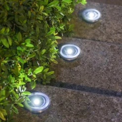 4/8pcs Disk Light Outdoor LED Garden Solar Underground Light Deck Light Spotlight Buried Solar Led Lamp Garden Decoration