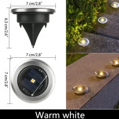 4/8pcs Disk Light Outdoor LED Garden Solar Underground Light Deck Light Spotlight Buried Solar Led Lamp Garden Decoration