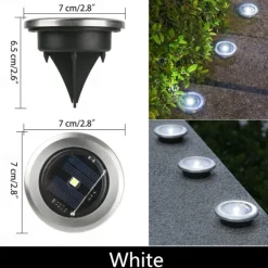 4/8pcs Disk Light Outdoor LED Garden Solar Underground Light Deck Light Spotlight Buried Solar Led Lamp Garden Decoration