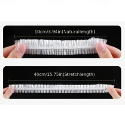 100pcs Disposable Plastic Wrap Cover Large Disposable Food Cover, Elastic Plastic Covers For Dishe Wrap Clings Film Dish Plate Fresh Keeping Cover Kitchen Refrigerator Accessories