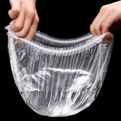 100pcs Disposable Plastic Wrap Cover Large Disposable Food Cover, Elastic Plastic Covers For Dishe Wrap Clings Film Dish Plate Fresh Keeping Cover Kitchen Refrigerator Accessories