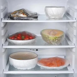 100pcs Disposable Plastic Wrap Cover Large Disposable Food Cover, Elastic Plastic Covers For Dishe Wrap Clings Film Dish Plate Fresh Keeping Cover Kitchen Refrigerator Accessories