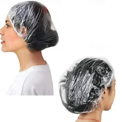 100pcs Disposable Shower Caps,Multi-Purpose Thickening Elastic Bath Cap Plastic Waterproof Clear Shower Caps Bath Shower Hair Caps Women Spa,Home Use, Hotel and Hair Salon, Portable Travel