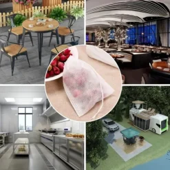 100pcs Disposable Tea Bags Non-Woven, Transparent, And Perfect For Spices! for Hotels,Restaurant, Bulk Kitchenware&Tableware