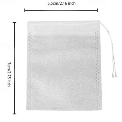 100pcs Disposable Tea Bags Non-Woven, Transparent, And Perfect For Spices! for Hotels,Restaurant, Bulk Kitchenware&Tableware
