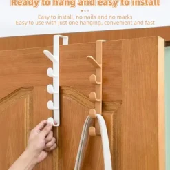 1/3pcs Door Hanger Clothes Rack - Hanging Door Organizer with Hooks for Caps, Purses, Bags, Hats - Home Storage for Bedroom, Cabinets