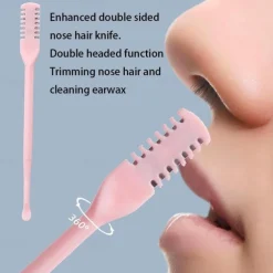 3Pcs Double Sided Nose Hair Knife Manual Nostril Cleaning Nose Hair Trimmer 360 Degree Rotate Nostril Cleaning Scissors