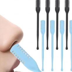 3Pcs Double Sided Nose Hair Knife Manual Nostril Cleaning Nose Hair Trimmer 360 Degree Rotate Nostril Cleaning Scissors